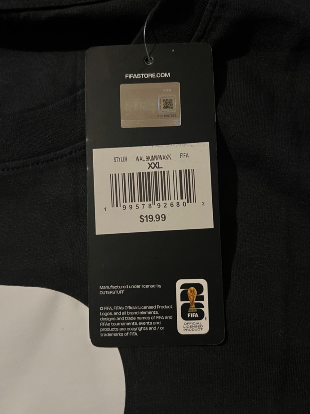 FIFA Black Short Sleeve Graphic Tee with Trophy Print - Picture 2 of 3